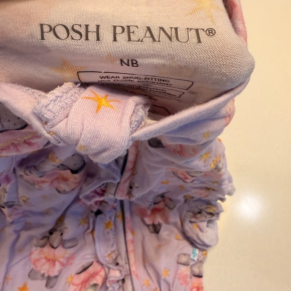 Posh Peanut Pink Hippo Print Kids Footie - Picture 2 of 7